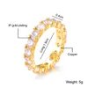 4mm storlek 6-12 1 rad Tenniskedjan Cirkel Big Baguette Cubic Zirconia Hip Hop Ring for Men Women301Z