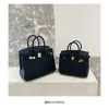 Handväskor axelväskor Kvinnor Internet Kändis samma stil första lager kohuden svart handväska