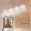 새로운 디자인 6W 더블 램프 크리스탈 표면 욕실 침실 램프 흰색 빛 실버 노드 아트 장식 조명 현대 방수 벽 램프