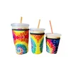 3 Storleksanvisningsbar Iced Kaffe Sleeve Isolator Cup Sleeve 30oz 20oz 16oz för kalla drycker Dryck Neopren kopphållare Idealisk för Dunkin Donuts