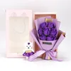 Gift Rose Bouquet with box package Soap Flower Soap rose bouquet for Valentine's Day Artificial Flower pictures props