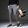 Winter Fleece Warm Thick Pants Men Stretch Pants Work Jogging Outdoor Gray Blue Velvet Casual Men's Trousers Big Size 28-38 201128