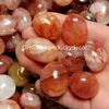 Irregular Natural Red Fire Quartz Tumbled Stones Crafts Madagascar 20-30mm Hematoid Polished Rainbow Crystal Hematite Inclusion Gemstone Spiritual Metaphysical