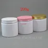 200g 20pcs bouteilles de crème de cosmétiques en plastique en plastique de qualité supérieure avec gold / rose chapeau blanc échantillon d'échantillon d'emballage poteaux