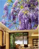 Sfondi bellissimi scenari 3D wallpaper stereoscopico 3D fiore blu cielo verde foglia soffitto murale
