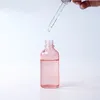 Glasflytande reagenspipettflaskor ögondroppar aromaterapi 5 ml100 ml eteriska oljor parfymer rosa droppflaska hel 0327243484