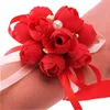 Color Rose Wrist Corsage Bridesmaid Sisters Hand Flower Artificial Bride For Wedding Party Decoration Bridal Prom 1pc FX471-41