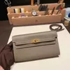 Borsa da sera classica in pelle semplice di colore puro Epsom di fascia alta borsa da donna a tracolla da donna versatile pochette da sera a tracolla singola