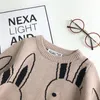 Suéteres de moda para bebés y niñas, suéter de conejo de dibujos animados para niños, suéter de otoño e invierno para niños, Tops, prendas de punto de algodón para niñas, ropa 210308