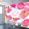 Natureza cor-de-rosa pétala 8d seda mural foto papel de parede 3d contato papel papel papéis home decor papeis de parede para celular para sala de estar TV Murals Art1