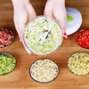 500ml Manual Garlic Press Rope Food Hand Chopper Processor Silcer Shredder Salad Maker Garlic Onion Slicer Cutter Kitchen Tool w-00672