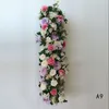 Artificial Arch Flower Row Silk Rose Flower Row DIY Wedding Road Guide Arch Decoration Centerpiece Wedding Decorative Backdrop EEF3564