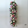 Arco Arco Arco Flor Fileira Rosa Rosa Fileira DIY Wedding Road Guia Arco Decoração Centerpiece Decorativo Cenografia EEF3564