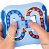 US Stock Rotating Magic Bönor Toy Cube Fingertip Fidget Leksaker Barn Vuxna Stress Relief Spin Bead Pussel Barn Utbildning Intelligence Game