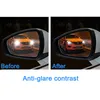 2 pçsset espelho retrovisor do carro protetor anti nevoeiro espelho do carro janela filme transparente à prova dwaterproof água anti nevoeiro anti-reflexo adesivo do carro 3176702