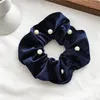 Fluwelen elastische haarscrunchie voor meisjes parel prinses hiar accessoires kinderen kralen elastische paardenstaart houder vrouwen haarbanden A53616989115