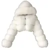 Women Faux Fur Coats Winter Fashion Cardigan Short Hooded Warm Furry Splicing Outwear Female Thick Fluffy Jacket#1109