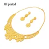 Jewelry sets for women Dubai gold color necklace African Indian wedding bridal wife gifts Necklace earrings Party jewellery set 201215