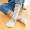 Children Kids Girls Toe Socks Cute Cartoon Cotton Baby Girl Socks Boy Toddler Warm Autumn Spring Five Finger Sock 2-12Y G1224