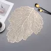 Placemat voor eettafel Onderzetters Leaf Simulatie Plant PVC Cup Koffietafel Matten Holle Keuken Kerstmis Home Decor Geschenken RRA3857