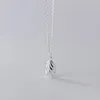 925 Silver Water Drop Pendant Necklace Best Friend Kolye Vintage Boho Bijoux Femme Collier Collane Necklace Women Jewelry Q0531