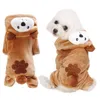 Vêtements de chien ours bruns pour chihuahua costume de animal de compagnie chiots à capuche à swets pyjamas ropa de cachorro chaud y200917