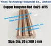 Ø20x200Lmm Miedź Tungsten Rod W75 (miedź 25% + wolfram 75%), erozja erozja erozja miedzi aluminiowy uchwyt elektrodowy okrągły bar. Długość 20 mm 200mm.