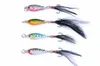 3.2cm 5g Hard Spoons Fishing Lure Mixed Size Metal Sequins Spinner Bass Baits With Treble Feather Hook