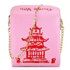 Bolsa de impressão de torre de caixa de takeout chinesa para mulheres novidade linda menina ombro mensageiro bolsa de bolsa bolsa bolsa