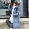 Chaqueta de invierno para mujer Algodón Acolchado Cálido Espesar Cuello de piel grande Señoras Abrigos nuevos largos Parka Chaquetas para mujer 201019