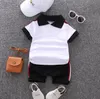 Baby Summer Suits Boys Preppy Style Two-piece Sets Children Casual Outdoorwear Kids Solid Color T-shirt + Shorts Clothing set Sets