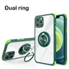 Étuis de téléphone à double anneau pour iPhone 13 Pro Max 12 11 XS XR antichoc pare-chocs armure béquille protecteur couverture