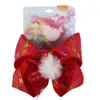 8 polegadas Christmas Grils Barrettes Floco de Neve Floco de Neve Arcos De Cabelo Para Meninas Pompom Peles Bola De Cabelo Clipe Kids Xmas Party Acessórios M605