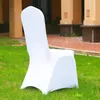 50/100 stcs Universal Cheap Hotel White Chair Cover Office Lycra Spandex Chair Covers Weddings Party Dineren Kerst evenement Decor T200601