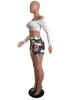 Zomermode shorts met bloemenprint (exclusief riem) Shorts voor dames