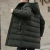 Män vinterparka långa avsnitt 4 färger varm tjockare jacka utkläder vindtät kappa huva plus storlek 6xl 201209