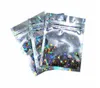 Glittery aluminium folie rits herbruikbaar voedsel Zipp ER opslag verpakking tas folie mylar zelfafdichtbare voedsel pakket pouches 3 maten