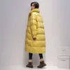 Fitaylor Long Jacket Женщины 90% белая утка вниз по парке зимнее синее пальто