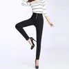 Spring High Waist Jeans Women's Pencil Pants Elastic Waist Single Breasted Trousers For Women Plus Size Summer Leggings Woman LJ201029