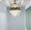 Large crystal chandelier in duplex building luxury hotel lobby engineering villa living room hollow chandelierFree shipping