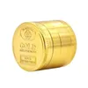 Metal grinder 4 layers gold coin pattern smoking accessory Manual smoke grinder