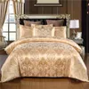 Lyxig europeisk tre stycksäng satsar Royal Nobility Silk Lace Quilt Cover Pillow Case Duvet Cover Märke Bed Conterers Set Finns i lager