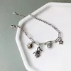 Bracelets Ins Japanese and Korean personality Bear Bracelet women's 925 Sterling Silver smiling Pendant Bracelet doll face star doll Pendant