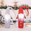Рождественские украшения Снеговик Крышка для бутылки вина Обеденный набор Вязаное украшение стола Декор окна для Хэллоуина Свадьба1