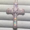 Luxuriöse 18-Karat-Roségold-Halskette mit exquisitem Bibel-Jesus-Kreuz-Anhänger für Damen und Herren, Kruzifix-Charm, simulierter Diamant-Schmuck. Drei Stile