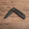 Sonderangebot Outdoor Survival Klappmesser 5Cr13Mov Schwarz Halbverzahnung Drop Point Klinge Aluminiumgriff EDC Taschenmesser