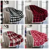 Adultes Plaid Imprimé Couverture Flanelle Couvertures Épaississement Carré Couette En Peluche Couverture Hiver Canapé Chaud Literie Fournitures 5 Couleurs XTL468-1