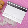 Stainless Steel Dough Cutter Multifunction Bench Cake Scraper Pizza Measuring Guide Kitchen Tools 15*12CM DHL Shipping