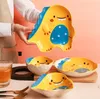 Set di stoviglie per bambini adorabili, ciotole in ceramica di dinosauro creativo, insalatiera, personalizzazione del piatto domestico