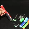 DHL Silicone NC avec pointes de quartz à ongles en titane Plates-formes pétrolières en paille Pipes à fumer Pipe en verre dab rig